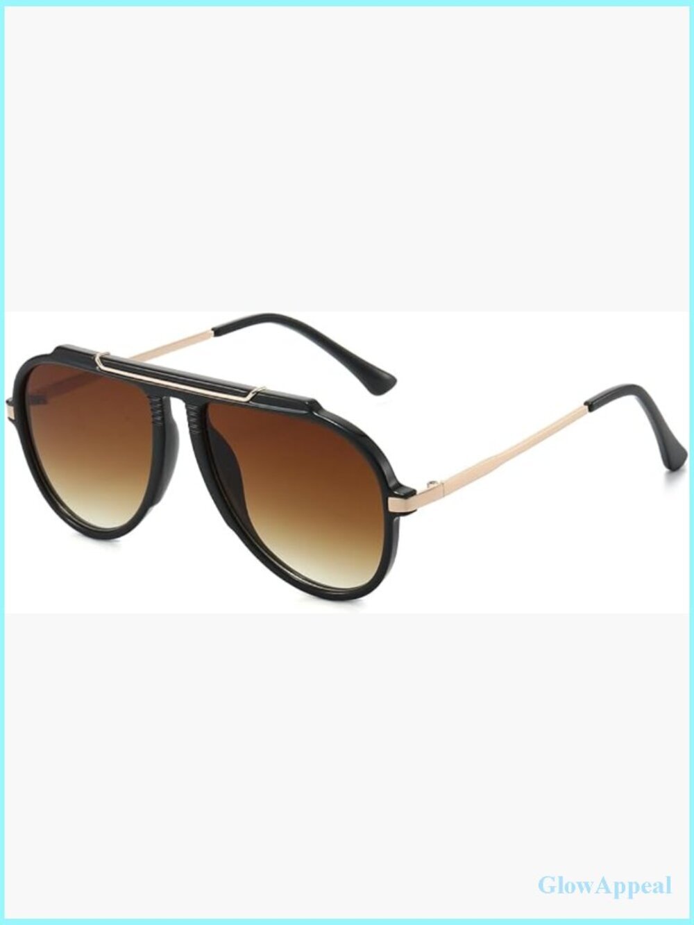 Oversized Aviator Sunglasses Retro Gold Metal Square Shades UV400